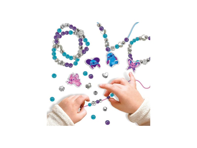  Kit bijoux et breloques pour bracelets et colliers créatifs avec boîte à bijoux miroir perles stitch AAAJK87604 - Conforama E