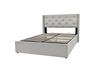 Lit avec rangement 140x200 cm coloris gris
