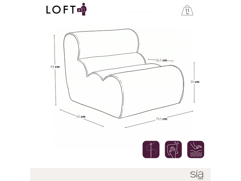  Fauteuil en velours texturé beige loft 1LOFVTB - Conforama C