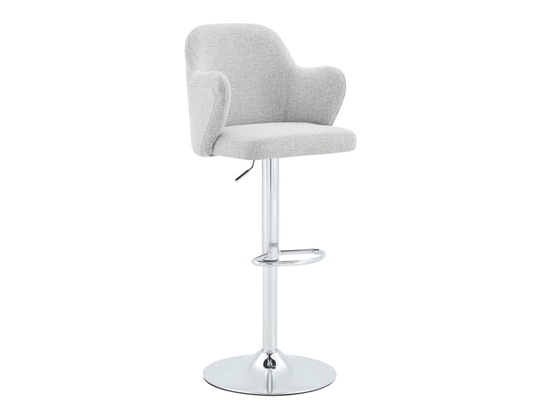 Lot de 2 tabourets de bar 50x45x97-118cm- hauteur réglable et pivotant à 360° - assise rembourrée avec accoudoirs - acier inoxydable - gris clair - Conforama C