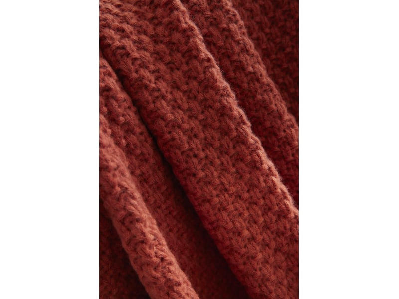  Plaid 125 x 150 cm polyester tricot uni olympia terracotta 15696 - Conforama C