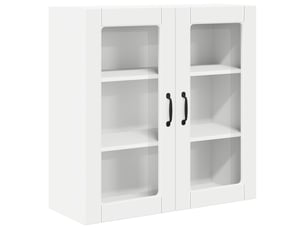 Meuble mural de cuisine, cabinet en verre mural blanc 80x31x80cm shl6250