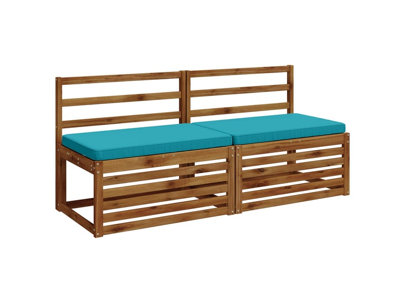  Lot de 2 coussins de banc, coussins d'assise vught 100 % polyester turquoise cf58182  - Conforama C