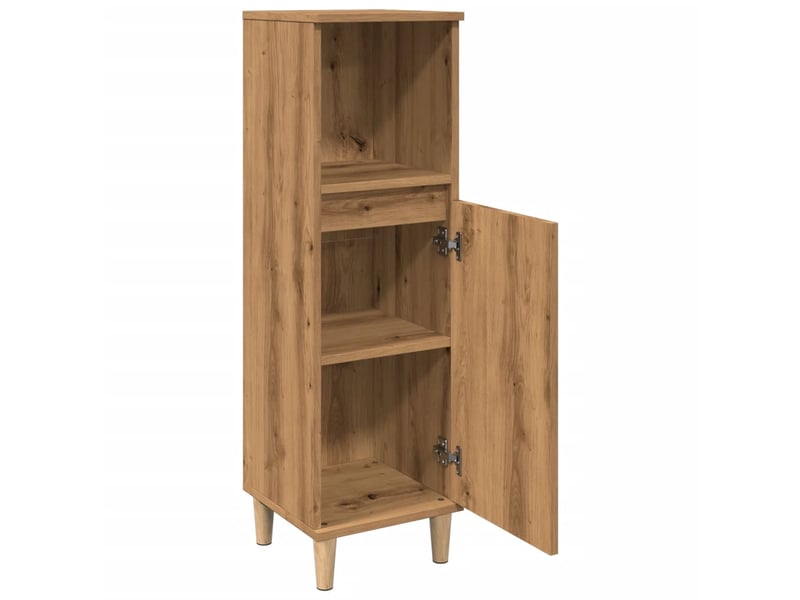 Armoire de salle de bain, meuble de rangement chêne artisanal 30x30x100 cm  - Conforama E