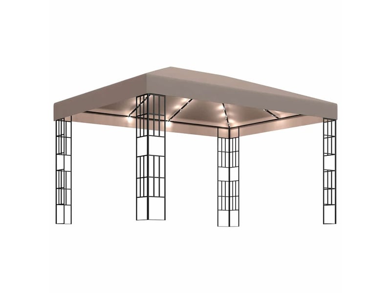  Tonnelle avec guirlande lumineuse à led 4x3 m taupe cf62471  - Conforama A