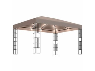Tonnelle avec guirlande lumineuse à led 4x3 m taupe cf62471