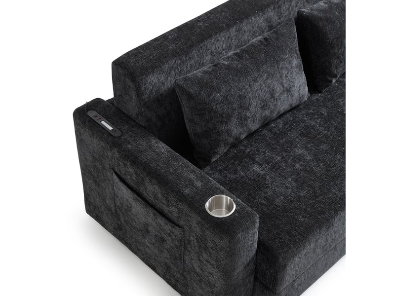 Canapé convertible, canapé-lit, 2 places, en tissu chenille, 2 en 1, usb, pour salon et séjour, adapté à l'espace de vie - Conforama D