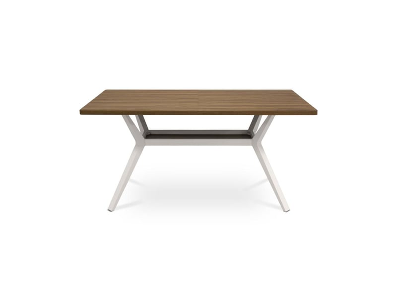  Table à manger 160cm pieds métal beige et plateau finition noyer andrea ANDREA - Conforama A