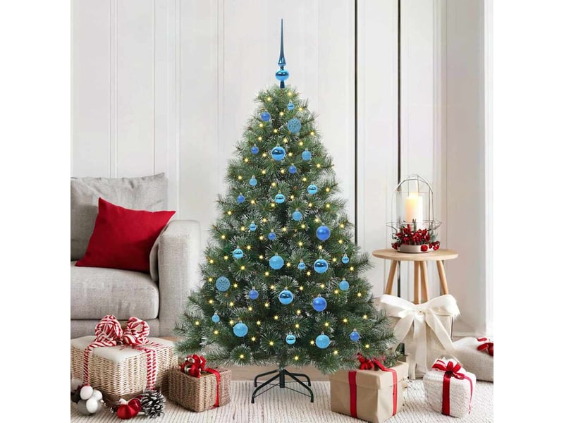  Sapin de noël - arbre de noël artificiel avec 150 led vert 150 cm pe et pvc  - Conforama B