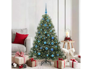 Sapin de noël - arbre de noël artificiel avec 150 led vert 150 cm pe et pvc