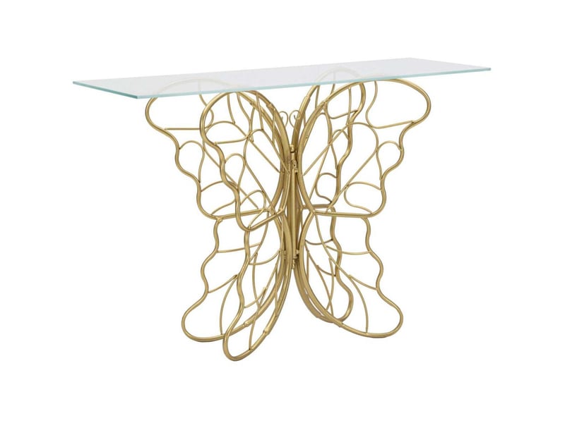 Console en métal et verre butterfly 110 x 40 x 76 cm  - Conforama A