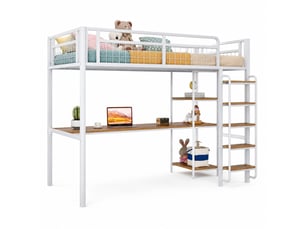 Lit mezzanine 90x200 cm <strong>MODENUIT </strong>  <strong></strong> coloris blanc