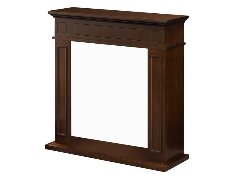  Jefferson - cadre de cheminée 89,5 x 90,5 x 28 cm, revêtement décoratif en mdf couleur noyer  - Conforama C
