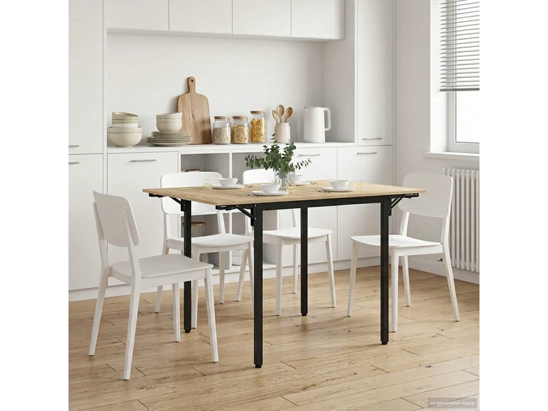  Vidaxl table à manger extensible 120 x 81,5 x 75 cm bois d'ingénierie  - Conforama B