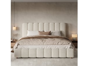 Lit 2 places 180x200 cm <strong>HAVRYA</strong>  <strong></strong> coloris blanc