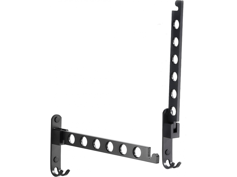  Cintre mural rétractable et pliable, support de rangement pour vêtements, cintre à linge, de séchage robuste(noir mat, lot de deux  - Conforama A