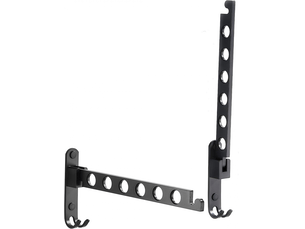 Cintre mural rétractable et pliable, support de rangement pour vêtements, cintre à linge, de séchage robuste(noir mat, lot de deux