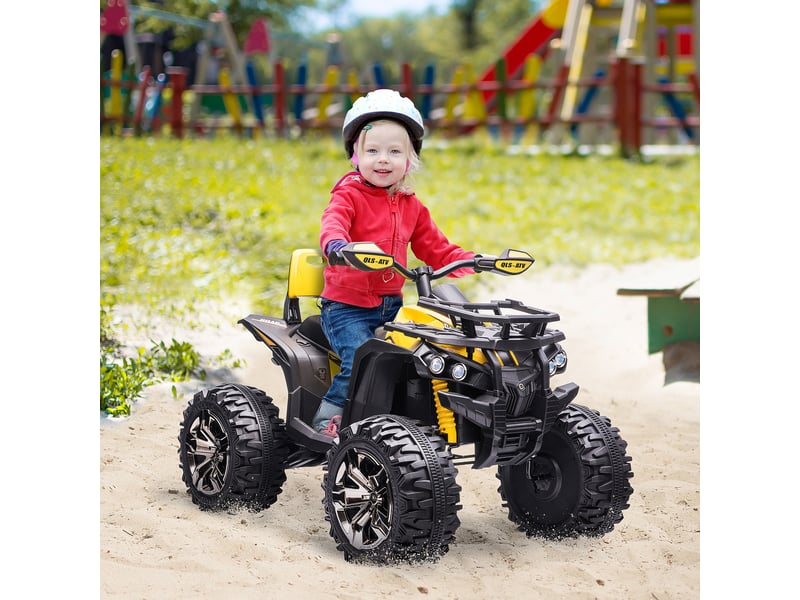  Quad électrique pour enfants, 3-8 kmh, 45 min d'autonomie, phares led, lecteur de musique avec port usb, pour les enfants de 3 à 5 ans  - Conforama C
