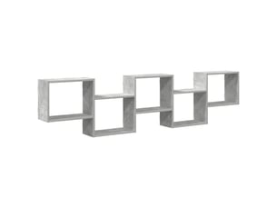 Étagère cube murale 5 compartiments gris béton bois ingénierie cf41348