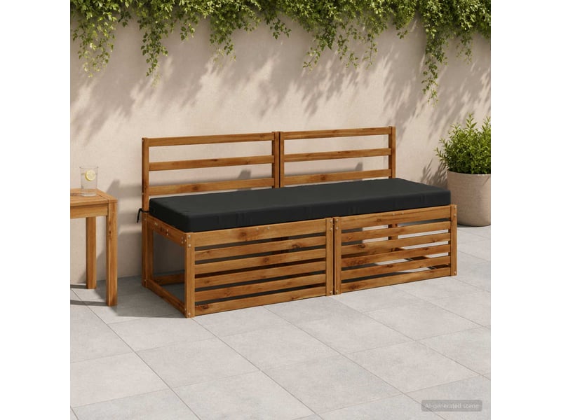  Lot de 2 coussins de banc, coussins d'assise soest 100 % polyester anthracite cf56991  - Conforama B