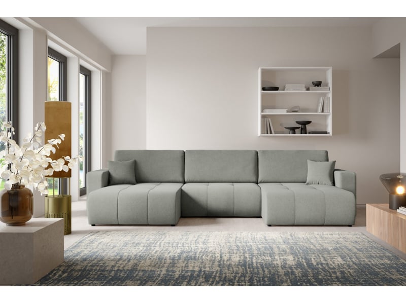  Canapé d'angle convertible molinio u gris clair  - Conforama B