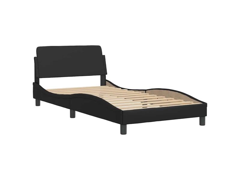 Lit avec matelas hvar noir 100x200 cm similicuir - Conforama D