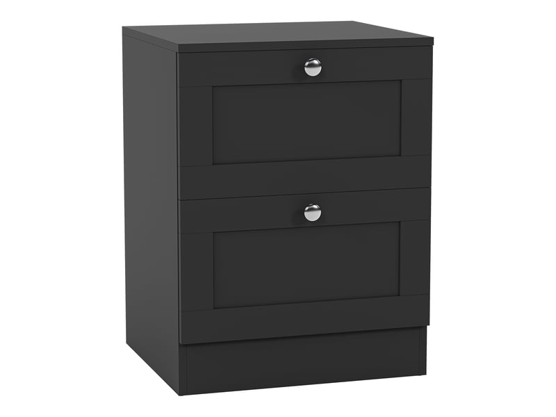  Table de chevet altino 2 tiroirs, commode de nuit, chambre, rangement, 53x40x36cm, noir 3332170 - Conforama A