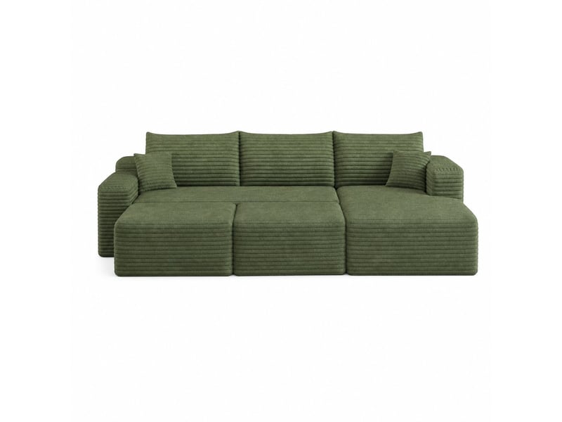  Canapé d'angle en l effet nuage, vert, 241 cm, assise profonde avec méridienne, sans montage Y152-R-CHAISE-2SEATER-2O-GREEN - Conforama A
