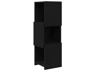 Meuble d'angle, meuble de rangement salon 30,5x30x95cm bois d'ingénierie chêne noir
