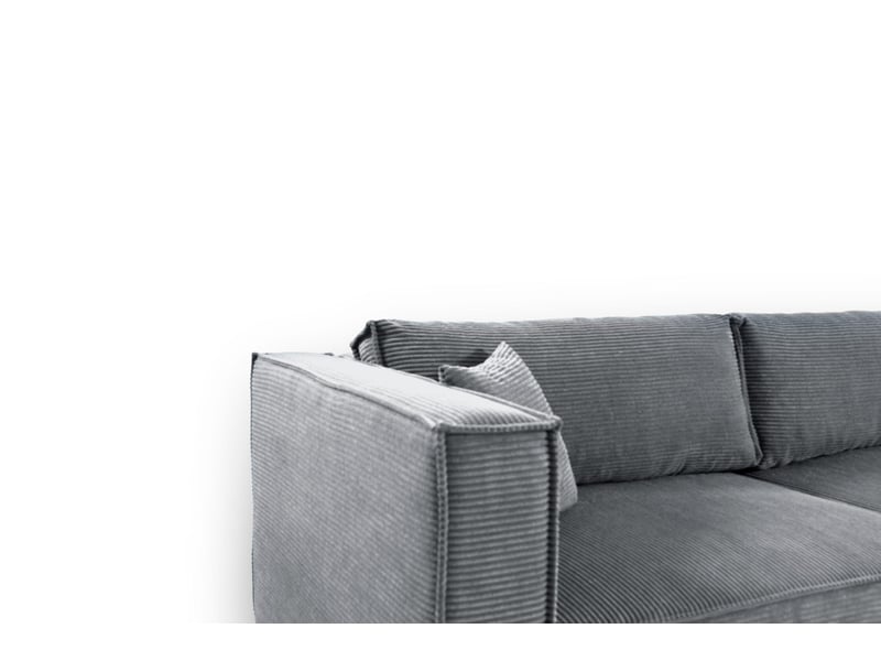  Canapé d'angle convertible en velours côtelé keymon gris (poso 55)  - Conforama C