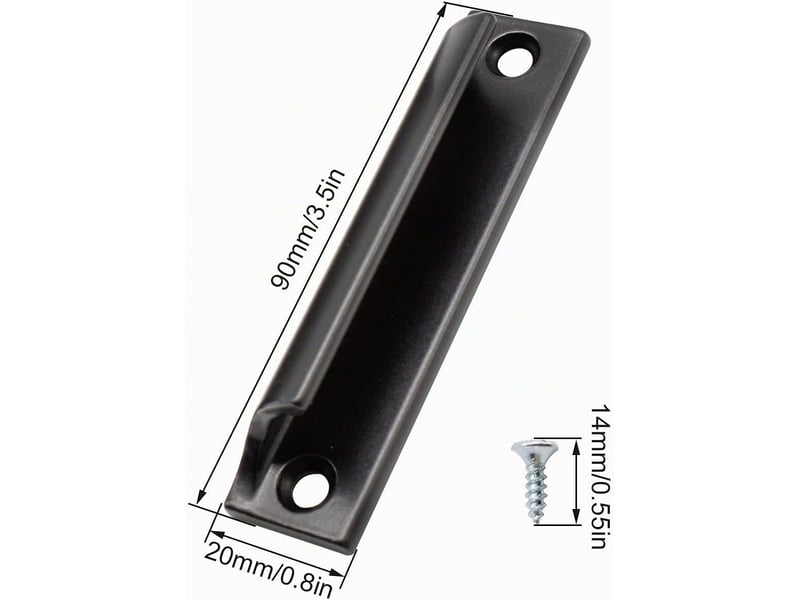  Lot de 4 poignée meuble, noir aluminium poignée de porte coulissante,90 mm noir  - Conforama C