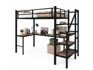 Lit mezzanine 90x190 cm LPOSPI   coloris noir