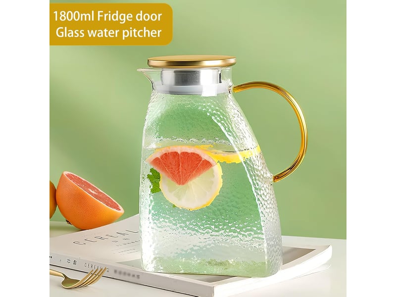  Carafe en verre borosilicate 1,8 l pour infuseur fruit,thé glacé,café chaud,lait  - Conforama D