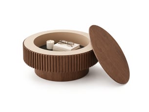 Table basse rond(e) coloris bois foncé <strong>FLORAGRACE</strong> <strong></strong> - 75 cmx75 cm