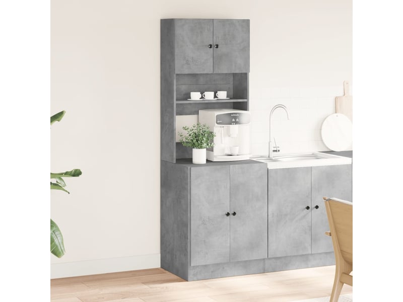  Meuble de rangement, armoire de cuisine gris béton 60x50x180cm bois d'ingénierie  - Conforama C