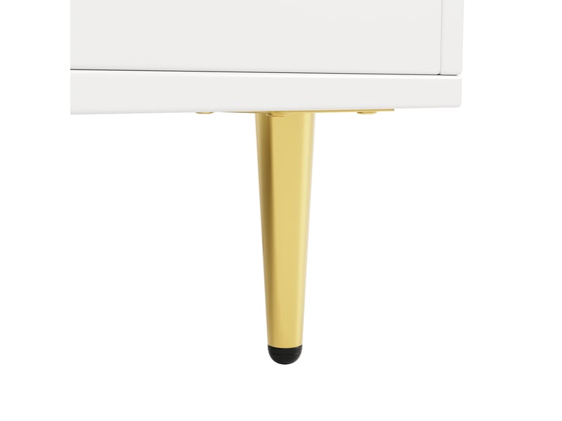  Meuble de cuisine muvano avec portes en verre strié, blanc, 145 × 39 × 171 cm  - Conforama D