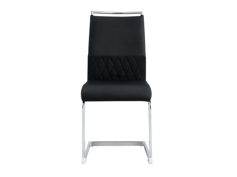  Lot de 6 chaises de salle à manger,42x45x95 cm,pu et lin,noir  - Conforama D