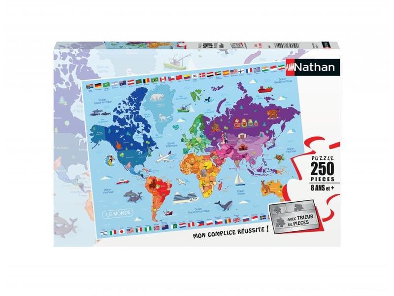  Puzzle 250 p  carte du monde 86883 - Conforama A