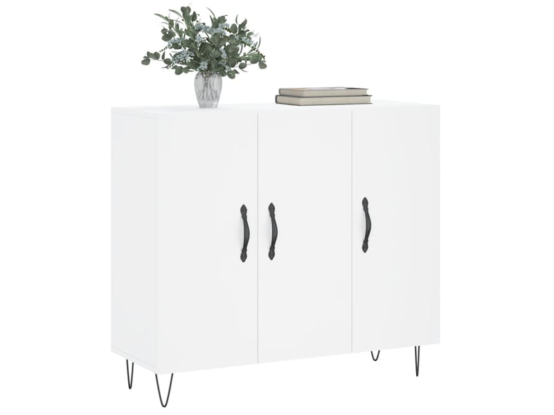  Buffet - bahut - meuble de rangement blanc 90x34x80 cm bois d'ingénierie  - Conforama C