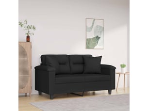 Lot de 2 coussins décoratifs noir 40x40 cm tissu microfibre cf60881