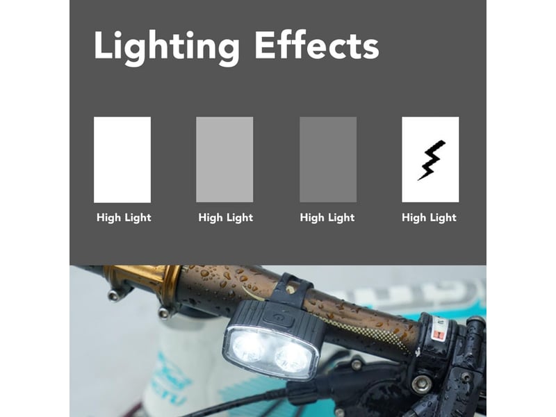  Éclairage vélo nocturne rechargeable avant arrière usb, haute luminosité étanche, vtt ville, kit complet avec feu stop  - Conforama D