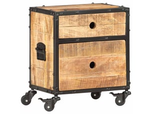 Table de chevet - cabinet de chevet - table de nuit 40x30x50 cm bois de manguier brut