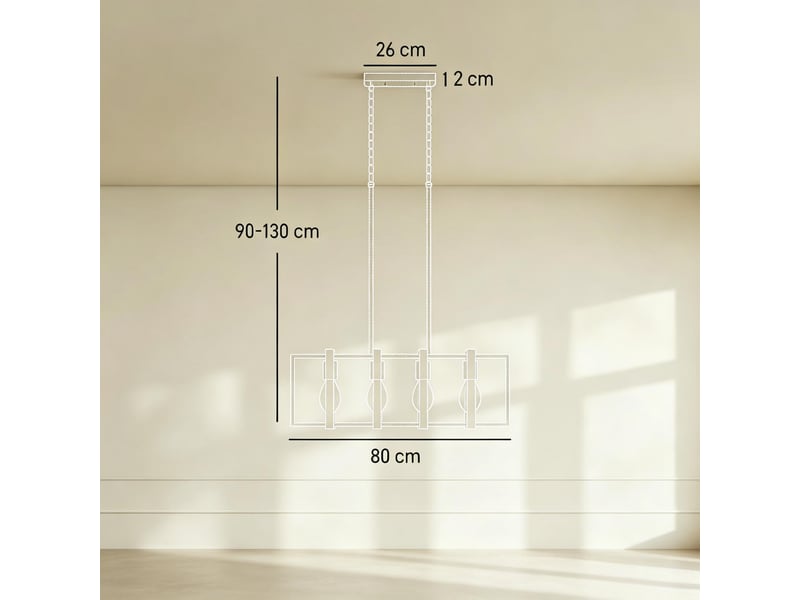  Suspension de plafond moderne, 4 cadres orientables, hauteur réglable en continu  - Conforama C