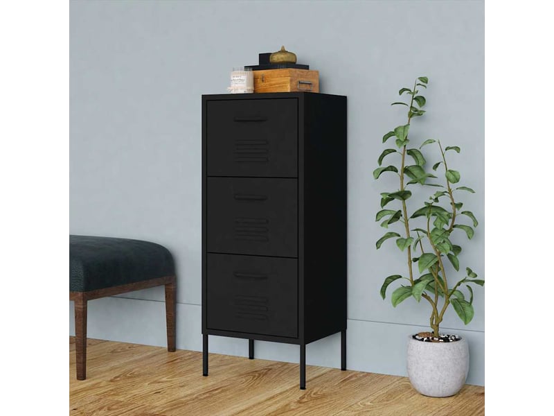  Armoire de rangement, rangement bureau noir 42,5x35x101,5 cm acier shl5605  - Conforama B
