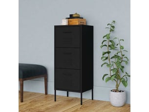 Armoire de rangement, rangement bureau noir 42,5x35x101,5 cm acier shl5605