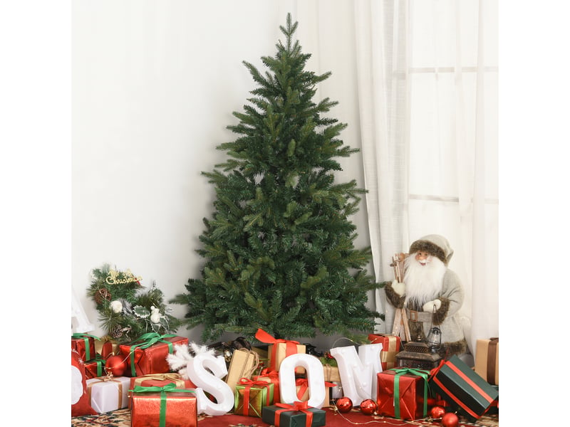 Sapin de noël artificiel de 150 cm, sapin artificiel à 946 branches, décoration de noël avec support en métal pour usage intérieur  - Conforama D