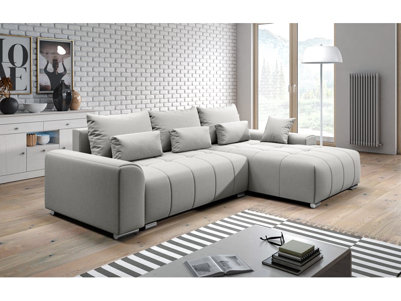 Canapé d’angle rivolli 260 cm gris convertible avec coffre Rivolli - Conforama B