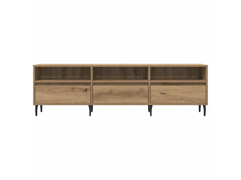 Meuble tv - banc tv - meuble de rangement chêne artisanal 150x30x44,5 cm bois d'ingénierie  - Conforama D