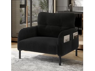 Fauteuil fixe <strong>HAUSS SPOLE</strong> <strong></strong> Velours côtelé noir vendu A l'unité
