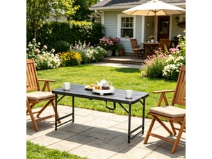 Table d’appoint pliante réglable en hauteur, table camping portable extérieure multifonctionnelle